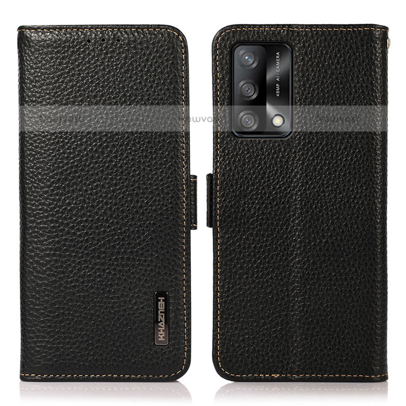 Leather Case Stands Flip Cover Holder B03H for Oppo A74 4G