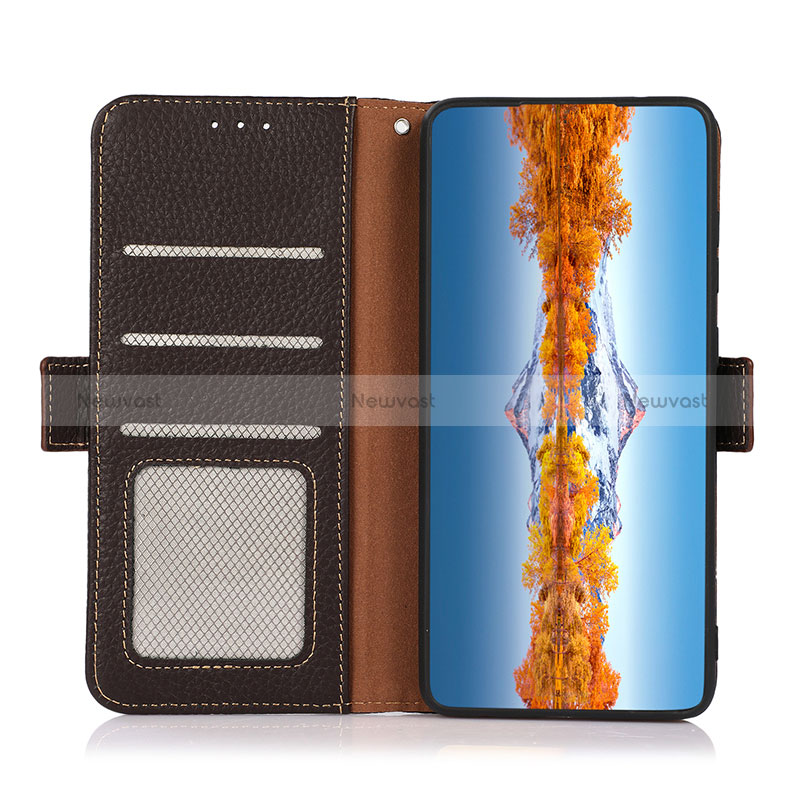 Leather Case Stands Flip Cover Holder B03H for Oppo A74 5G