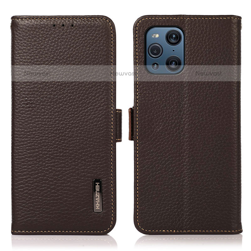 Leather Case Stands Flip Cover Holder B03H for Oppo Find X3 Pro 5G