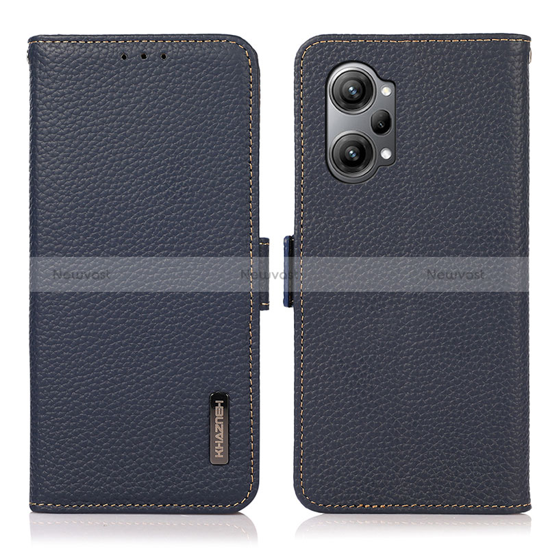 Leather Case Stands Flip Cover Holder B03H for Oppo K10 Pro 5G Blue