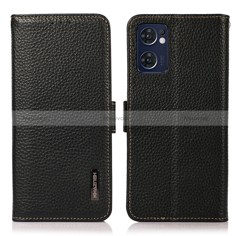 Leather Case Stands Flip Cover Holder B03H for Oppo Reno7 5G