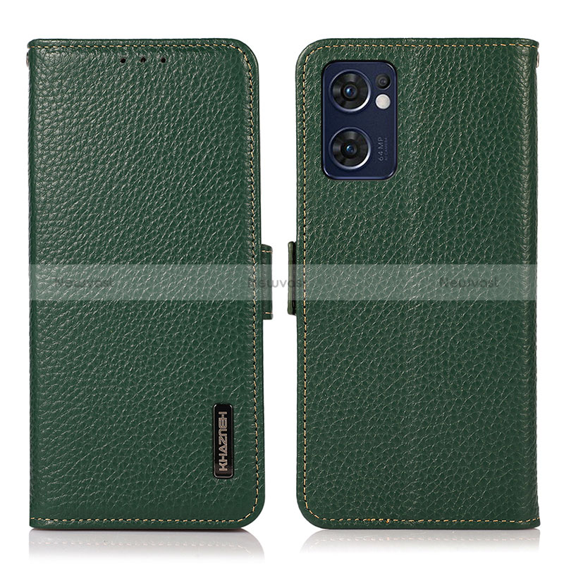 Leather Case Stands Flip Cover Holder B03H for Oppo Reno7 5G