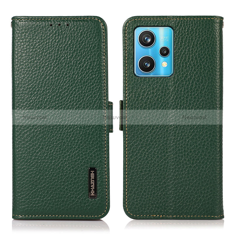 Leather Case Stands Flip Cover Holder B03H for Realme 9 4G Green