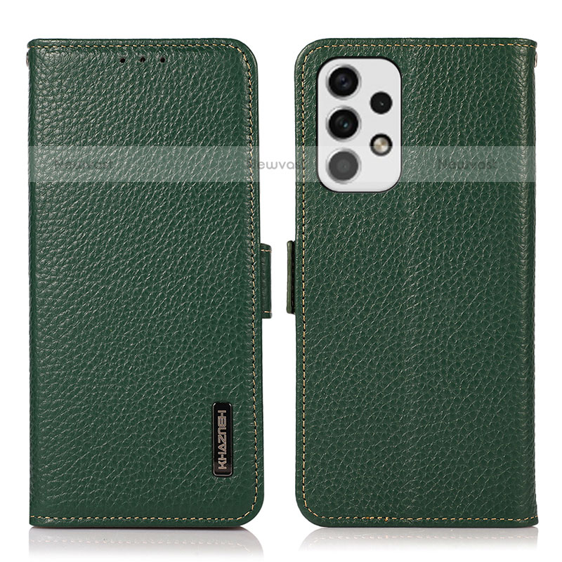 Leather Case Stands Flip Cover Holder B03H for Samsung Galaxy A23 5G Green