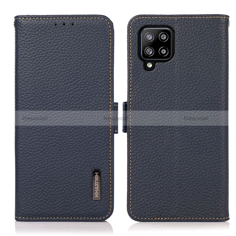 Leather Case Stands Flip Cover Holder B03H for Samsung Galaxy A42 5G Blue
