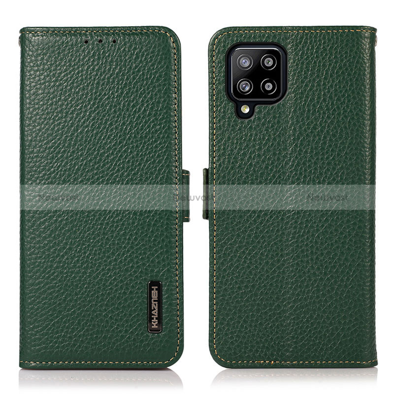 Leather Case Stands Flip Cover Holder B03H for Samsung Galaxy A42 5G Green