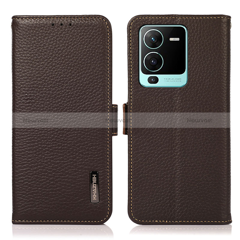 Leather Case Stands Flip Cover Holder B03H for Vivo V25 Pro 5G