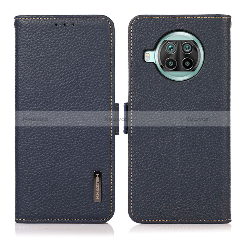 Leather Case Stands Flip Cover Holder B03H for Xiaomi Mi 10T Lite 5G Blue