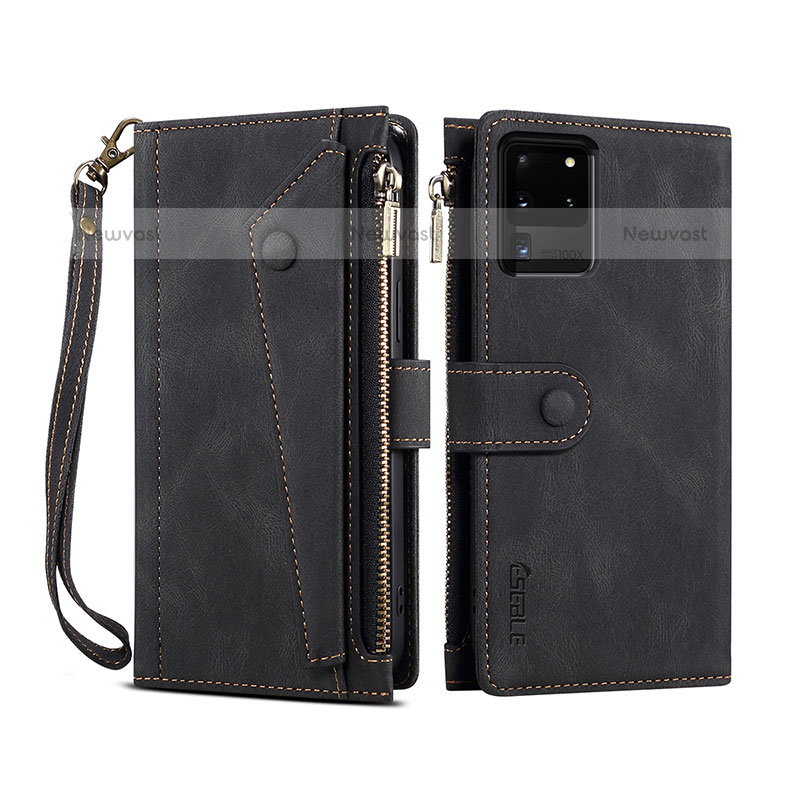 Leather Case Stands Flip Cover Holder B03S for Samsung Galaxy S20 Ultra 5G
