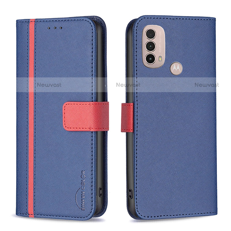 Leather Case Stands Flip Cover Holder B04F for Motorola Moto E20