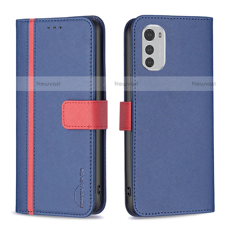 Leather Case Stands Flip Cover Holder B04F for Motorola Moto E32