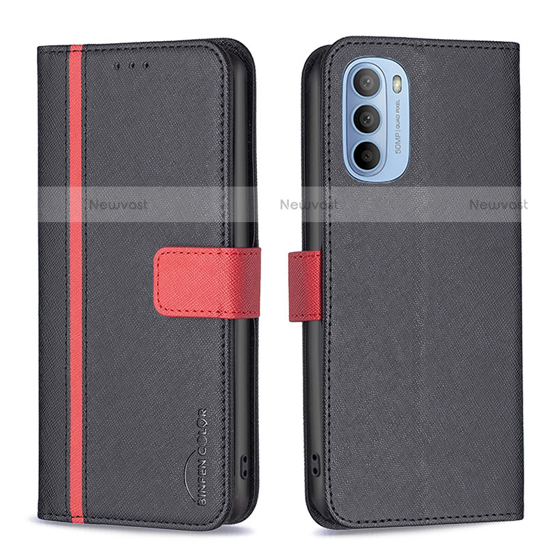 Leather Case Stands Flip Cover Holder B04F for Motorola Moto G31