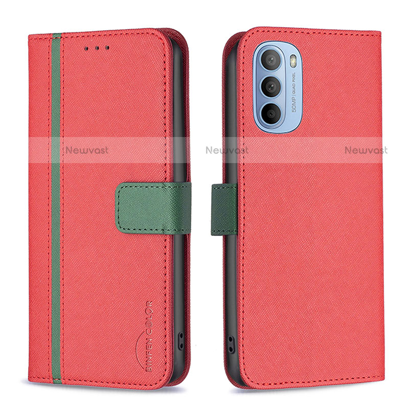 Leather Case Stands Flip Cover Holder B04F for Motorola Moto G31