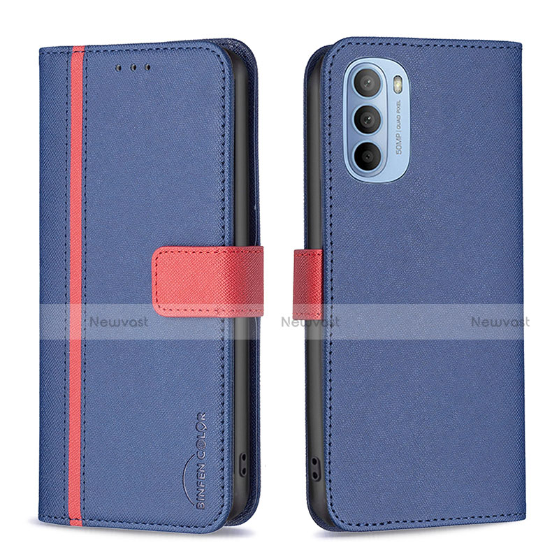 Leather Case Stands Flip Cover Holder B04F for Motorola Moto G41