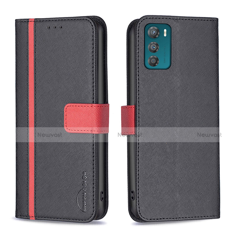 Leather Case Stands Flip Cover Holder B04F for Motorola Moto G42