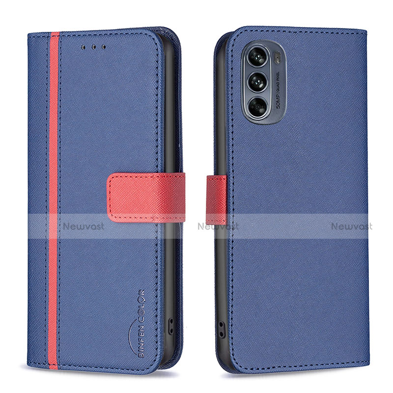 Leather Case Stands Flip Cover Holder B04F for Motorola Moto G62 5G