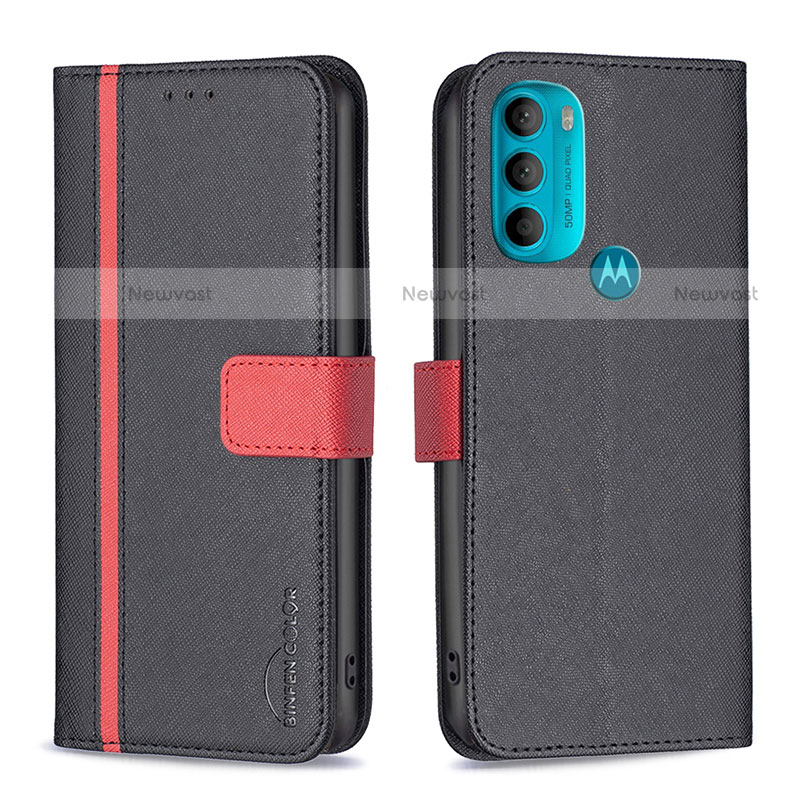 Leather Case Stands Flip Cover Holder B04F for Motorola Moto G71 5G