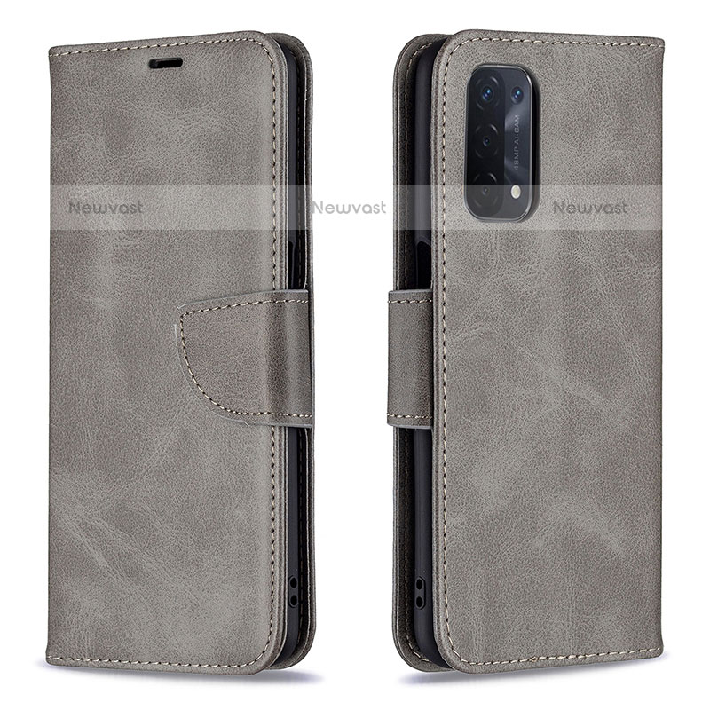 Leather Case Stands Flip Cover Holder B04F for OnePlus Nord N200 5G