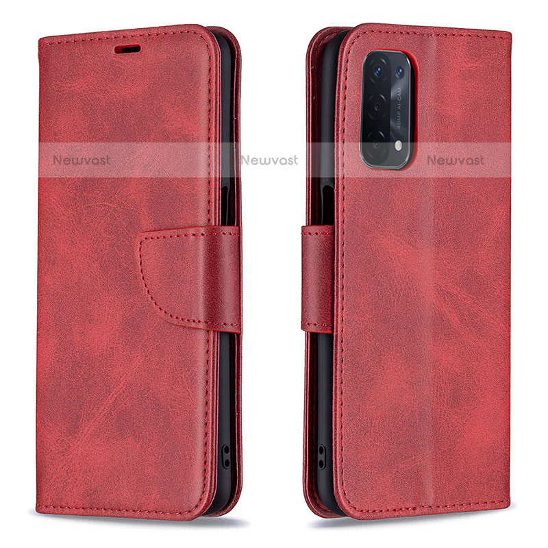 Leather Case Stands Flip Cover Holder B04F for OnePlus Nord N200 5G