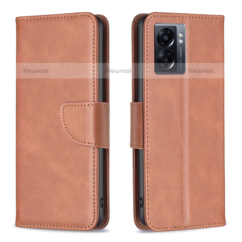 Leather Case Stands Flip Cover Holder B04F for OnePlus Nord N300 5G