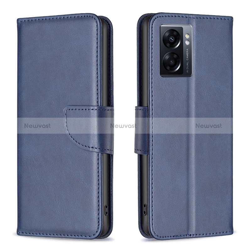 Leather Case Stands Flip Cover Holder B04F for Oppo A57 5G