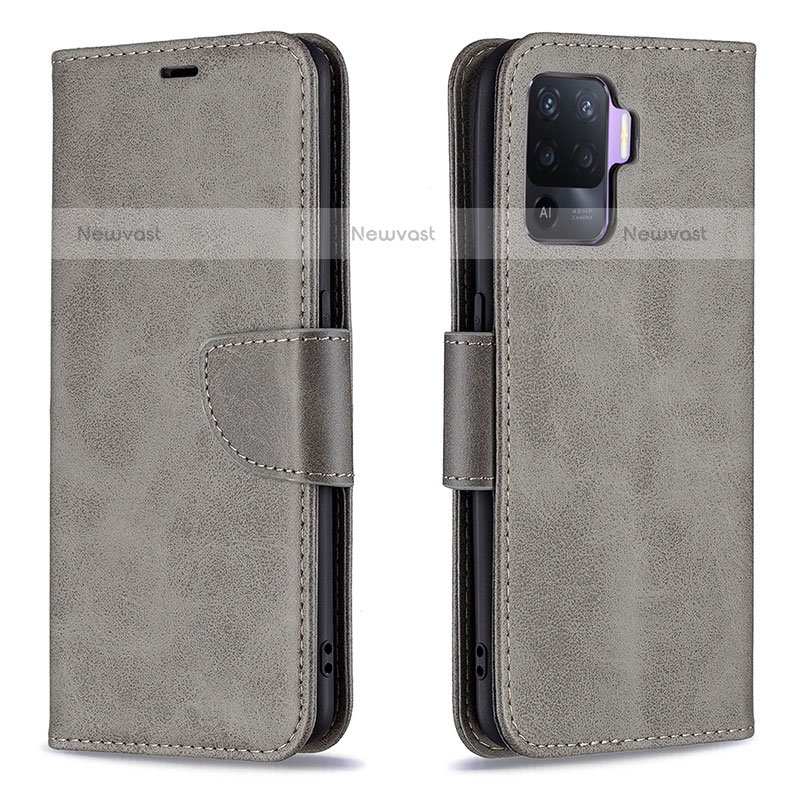 Leather Case Stands Flip Cover Holder B04F for Oppo A94 4G