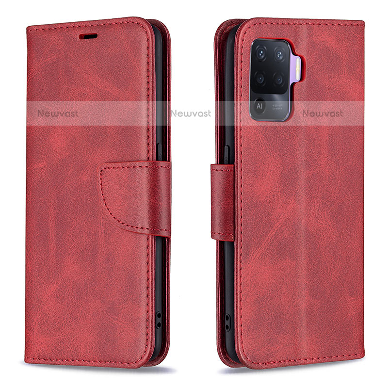 Leather Case Stands Flip Cover Holder B04F for Oppo A94 4G