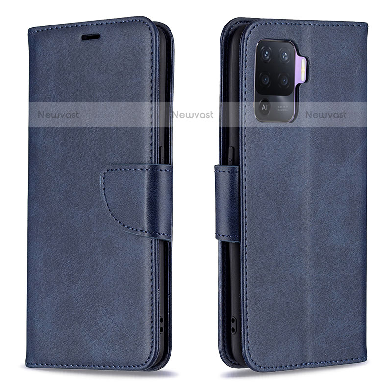 Leather Case Stands Flip Cover Holder B04F for Oppo A94 4G