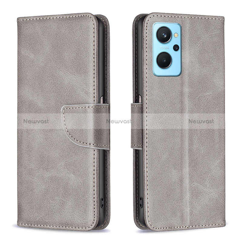 Leather Case Stands Flip Cover Holder B04F for Oppo A96 4G