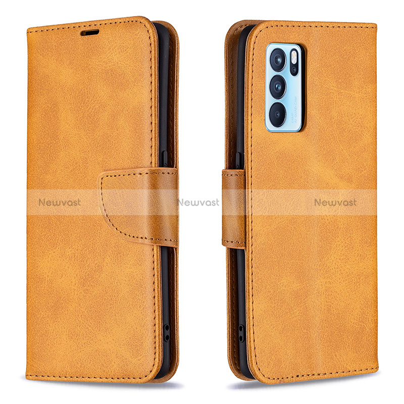 Leather Case Stands Flip Cover Holder B04F for Oppo Reno6 Pro 5G India