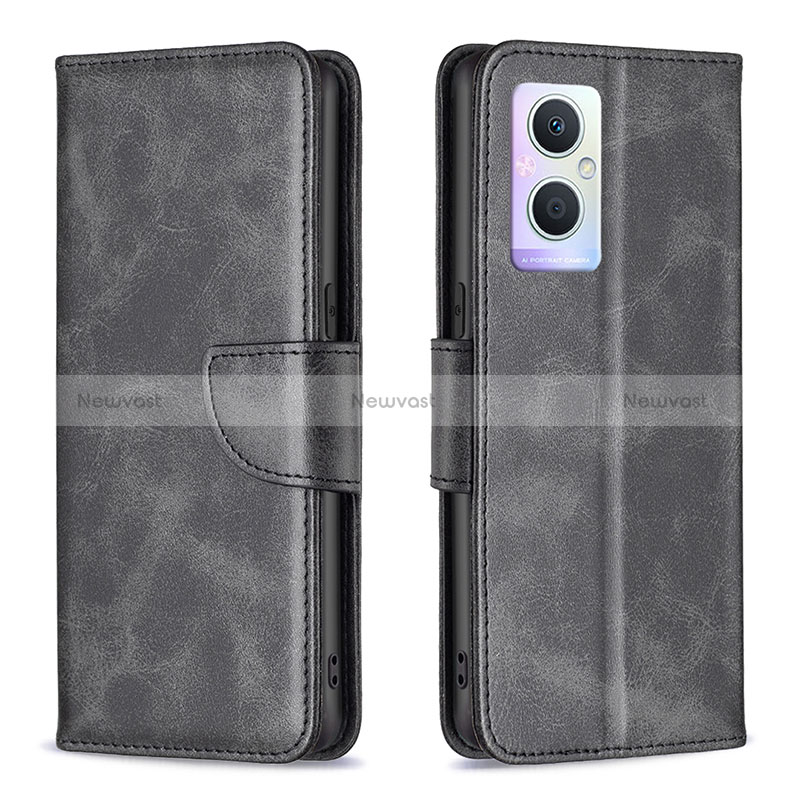 Leather Case Stands Flip Cover Holder B04F for Oppo Reno7 Lite 5G