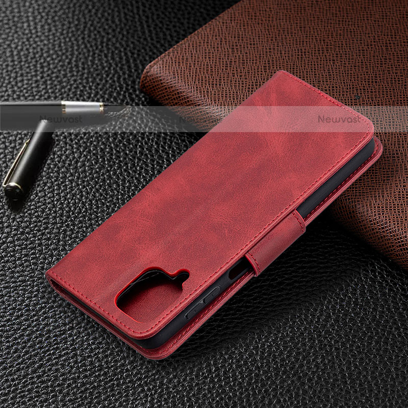 Leather Case Stands Flip Cover Holder B04F for Samsung Galaxy A12