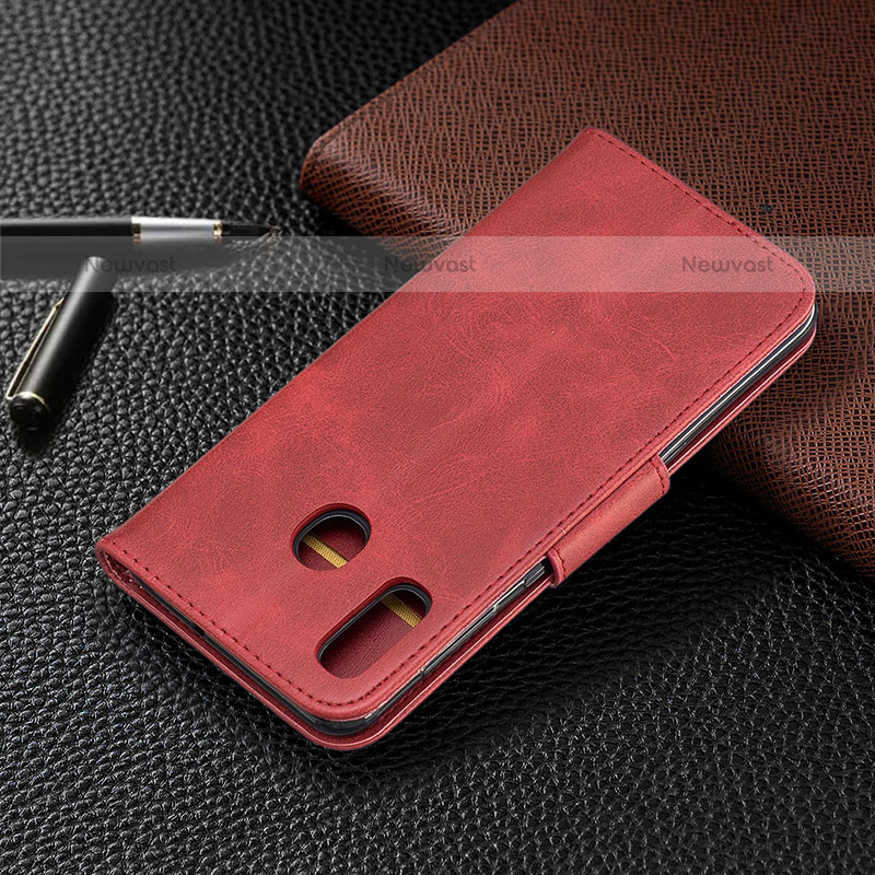 Leather Case Stands Flip Cover Holder B04F for Samsung Galaxy A20