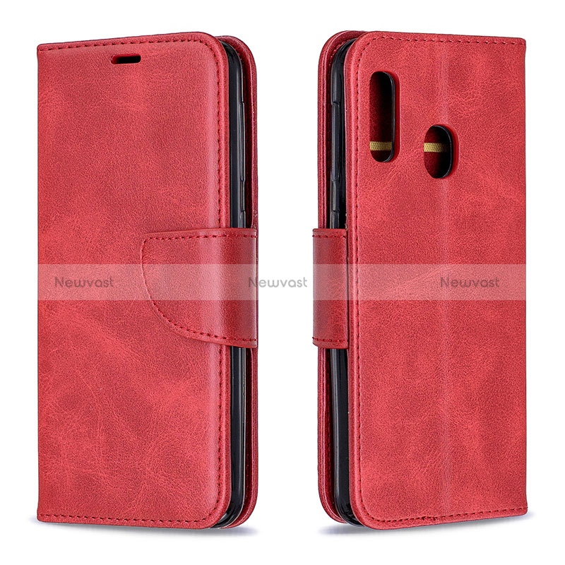 Leather Case Stands Flip Cover Holder B04F for Samsung Galaxy A20e
