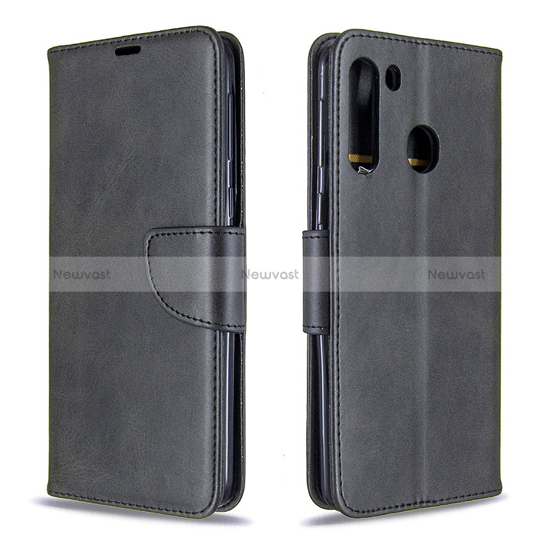 Leather Case Stands Flip Cover Holder B04F for Samsung Galaxy A21