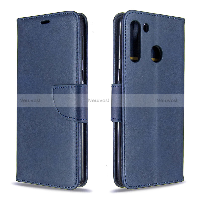 Leather Case Stands Flip Cover Holder B04F for Samsung Galaxy A21