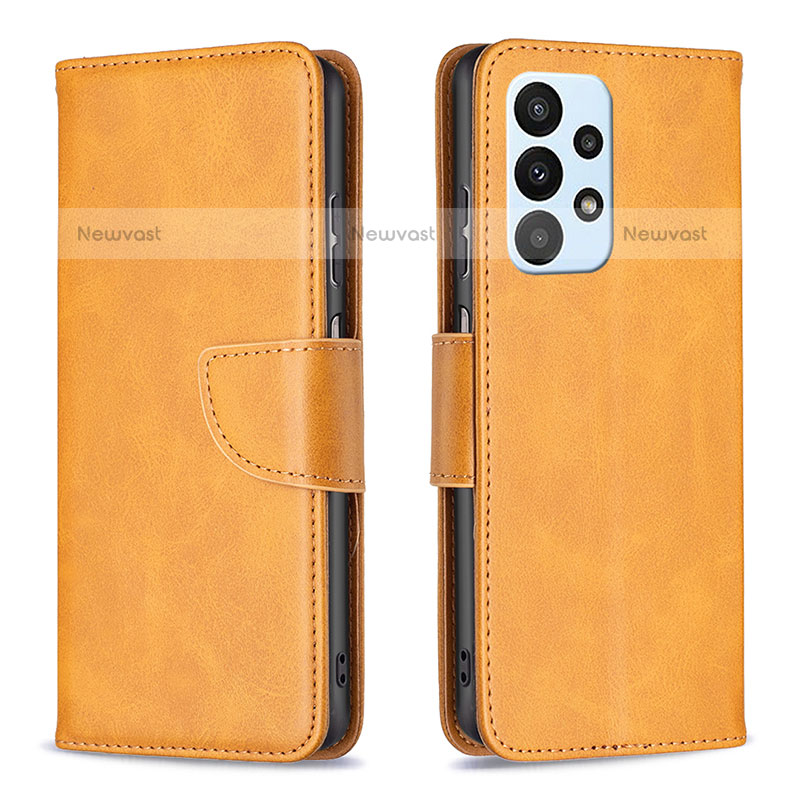 Leather Case Stands Flip Cover Holder B04F for Samsung Galaxy A23 5G