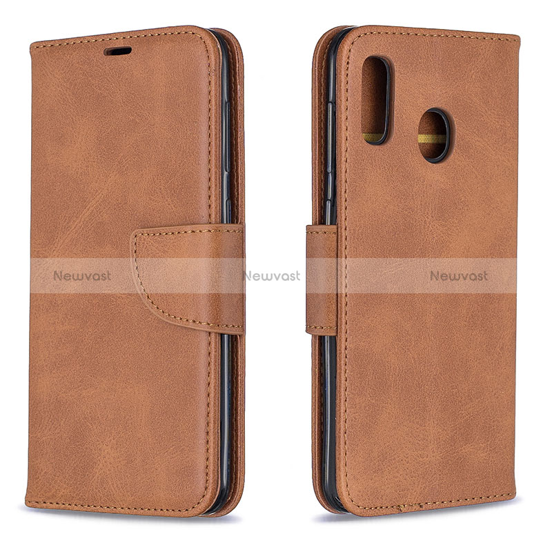 Leather Case Stands Flip Cover Holder B04F for Samsung Galaxy A30