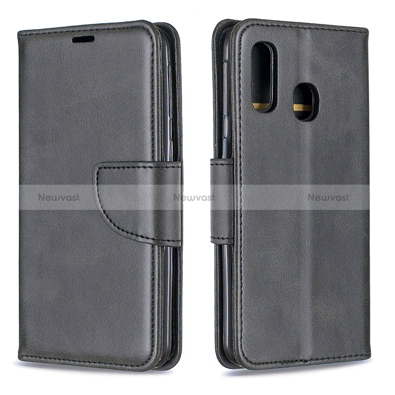 Leather Case Stands Flip Cover Holder B04F for Samsung Galaxy A40