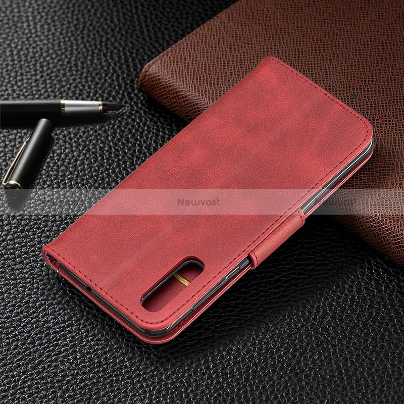 Leather Case Stands Flip Cover Holder B04F for Samsung Galaxy A50