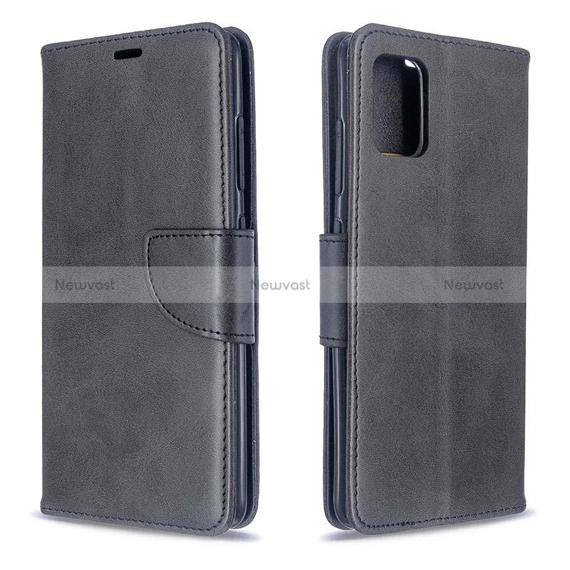 Leather Case Stands Flip Cover Holder B04F for Samsung Galaxy A51 5G Black