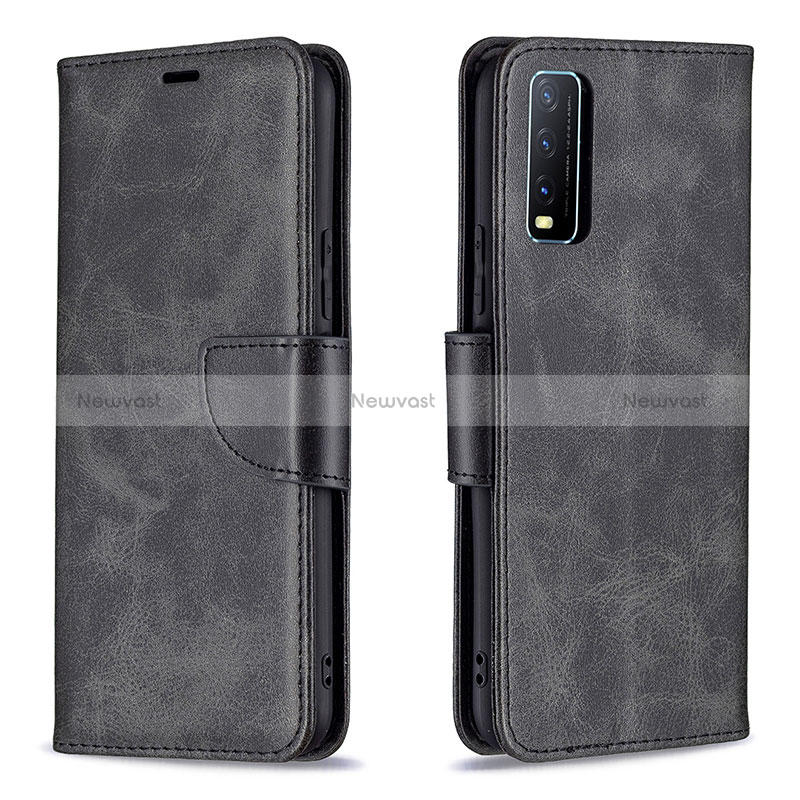 Leather Case Stands Flip Cover Holder B04F for Vivo Y20s