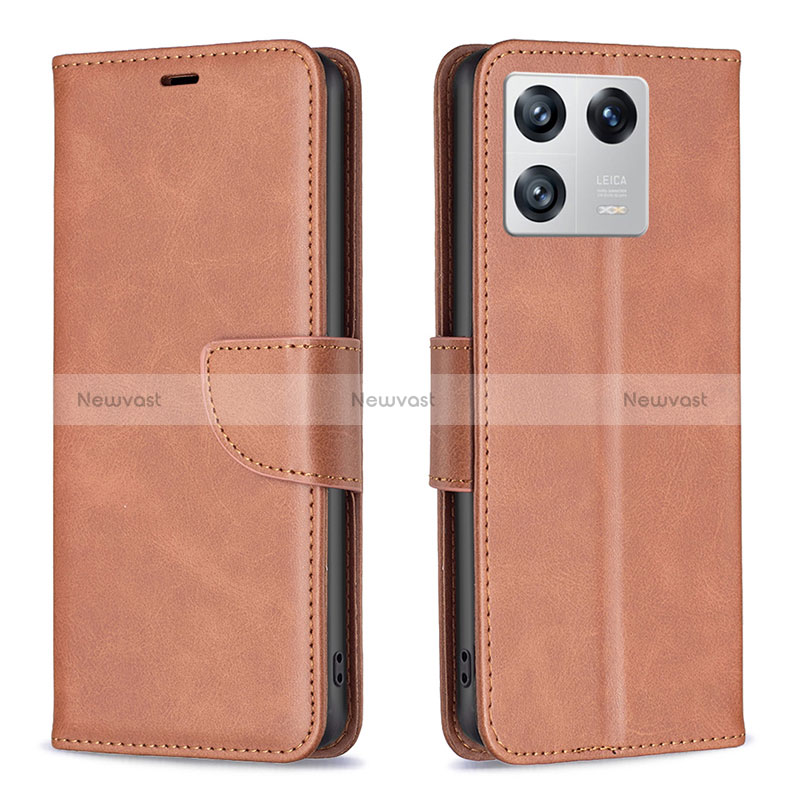 Leather Case Stands Flip Cover Holder B04F for Xiaomi Mi 13 5G