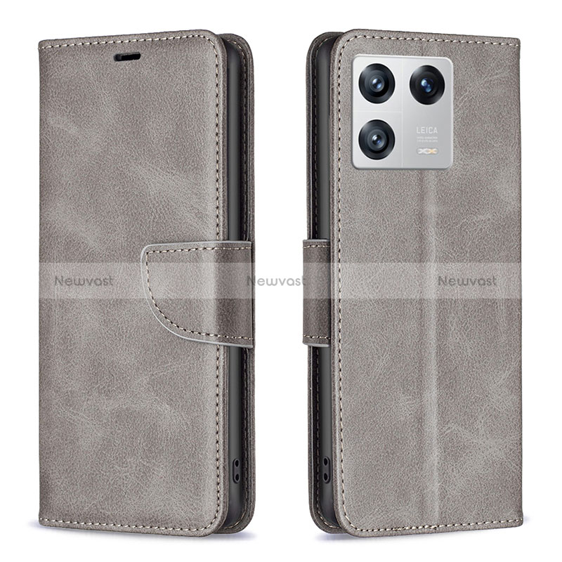 Leather Case Stands Flip Cover Holder B04F for Xiaomi Mi 13 5G