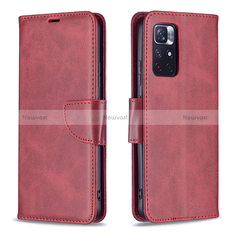 Leather Case Stands Flip Cover Holder B04F for Xiaomi Redmi Note 11S 5G