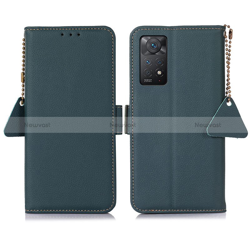 Leather Case Stands Flip Cover Holder B04H for Xiaomi Redmi Note 11 Pro 4G
