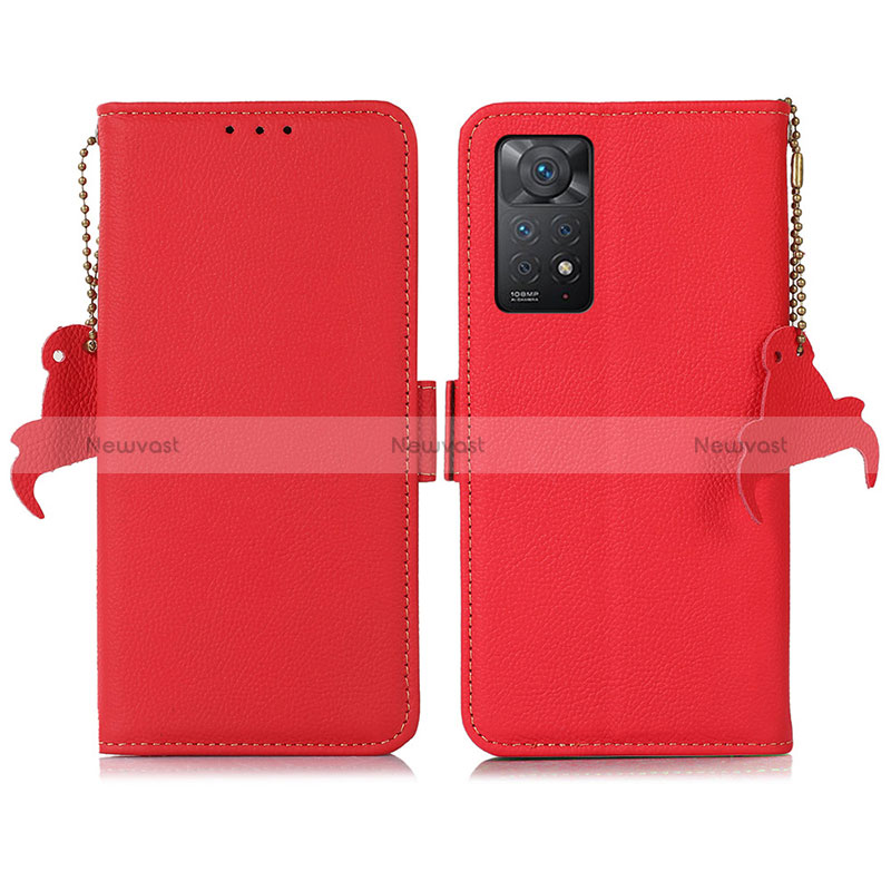 Leather Case Stands Flip Cover Holder B04H for Xiaomi Redmi Note 11 Pro 4G