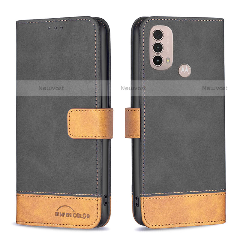 Leather Case Stands Flip Cover Holder B05F for Motorola Moto E20