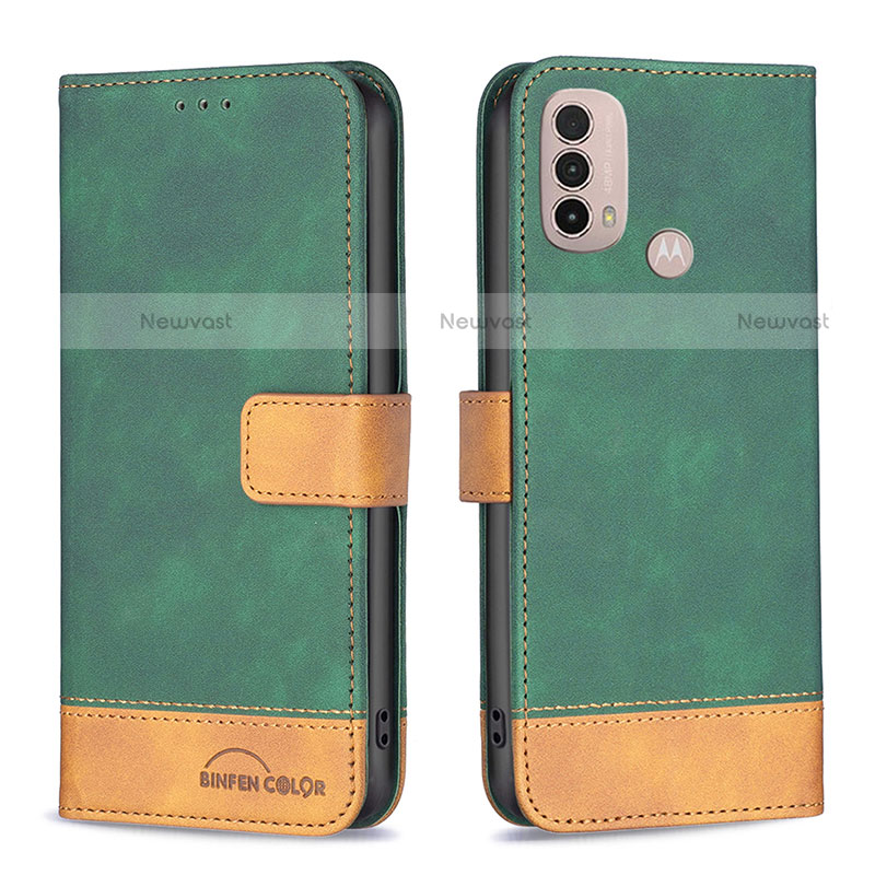 Leather Case Stands Flip Cover Holder B05F for Motorola Moto E20