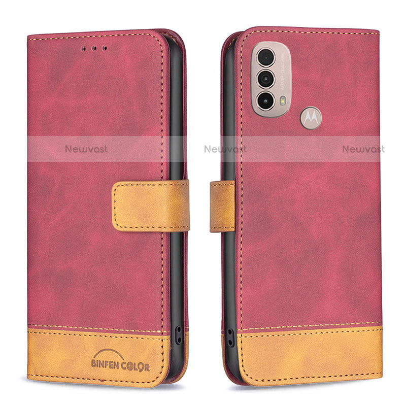 Leather Case Stands Flip Cover Holder B05F for Motorola Moto E30